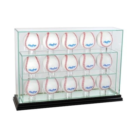 Perfect Cases Perfect Cases 15UPBSB-B 15 Baseball Upright Display Case; Black 15UPBSB-B